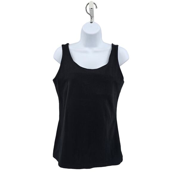 Lulu B Black Tank Top Womens Small Built In Bra Scoop Neck Regular Fit Stretch - Picture 2 of 5